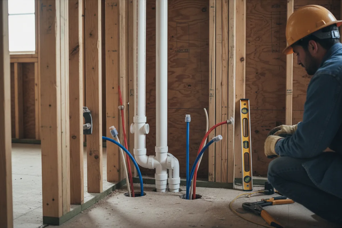 Drain and supply rough-in during Drain Cleaning in Congerville